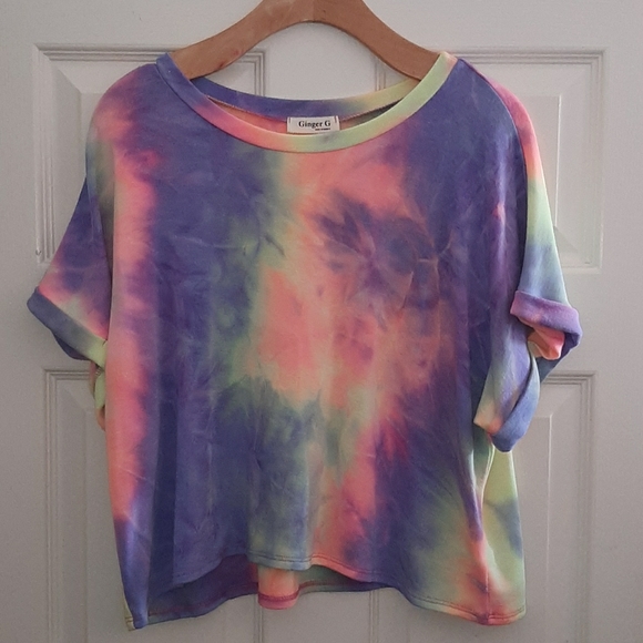Ginger G Tops - Ginger G Rainbow Tie Dye Club Festival Play Top